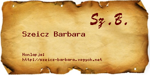 Szeicz Barbara névjegykártya